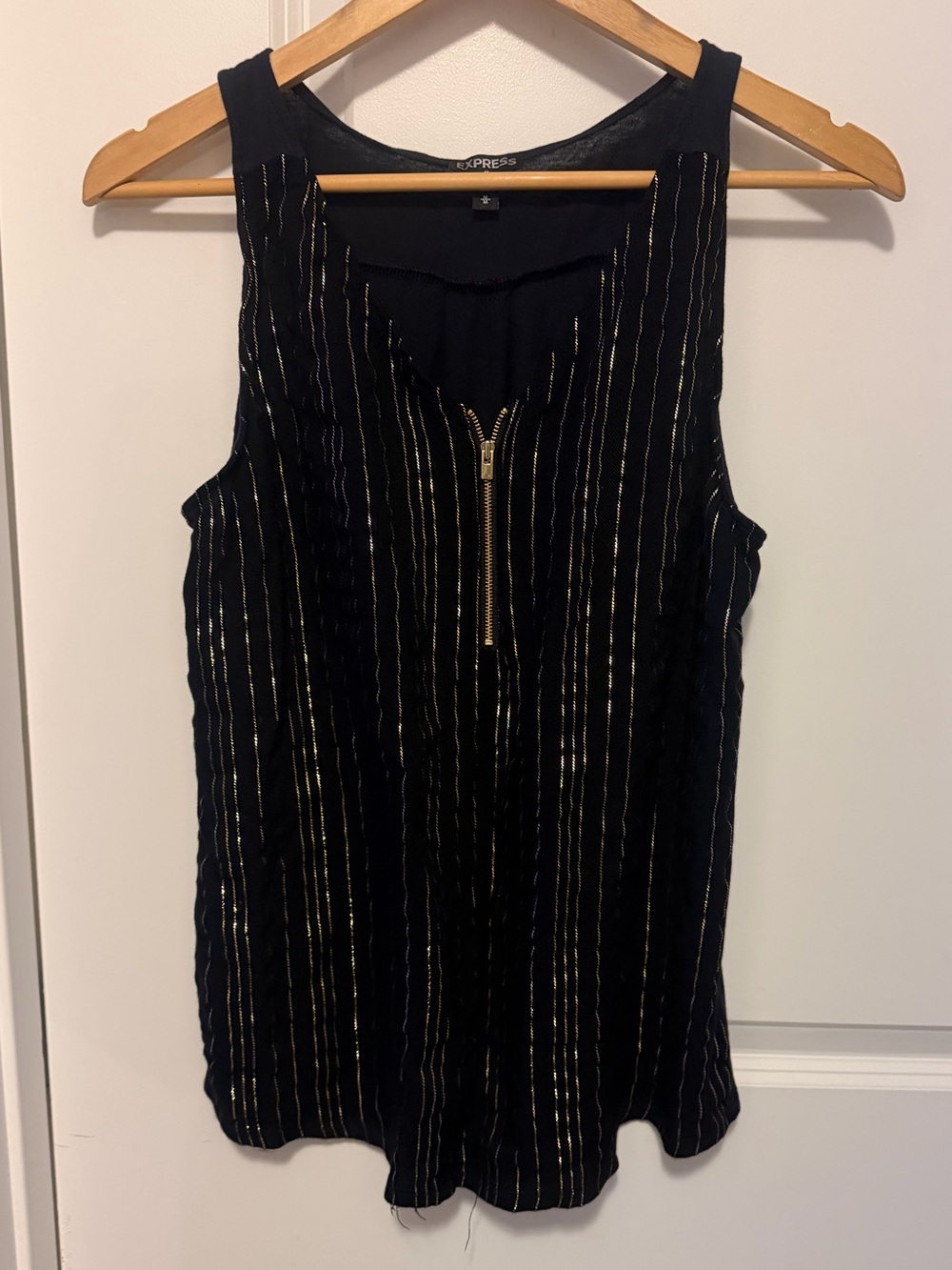 Express Black & Gold Pinstripe sleeveless top. Medium